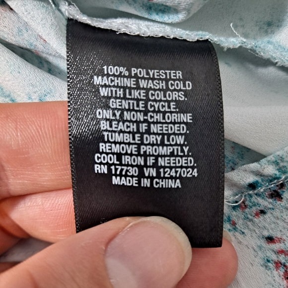 Trendy Mossimo teal watercolor splatter top, L - Picture 12 of 13